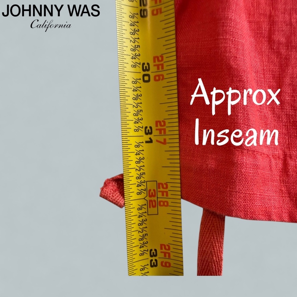 JOHNNY WAS Workshop Drawstring Hem Linen Cargo Pa… - image 15